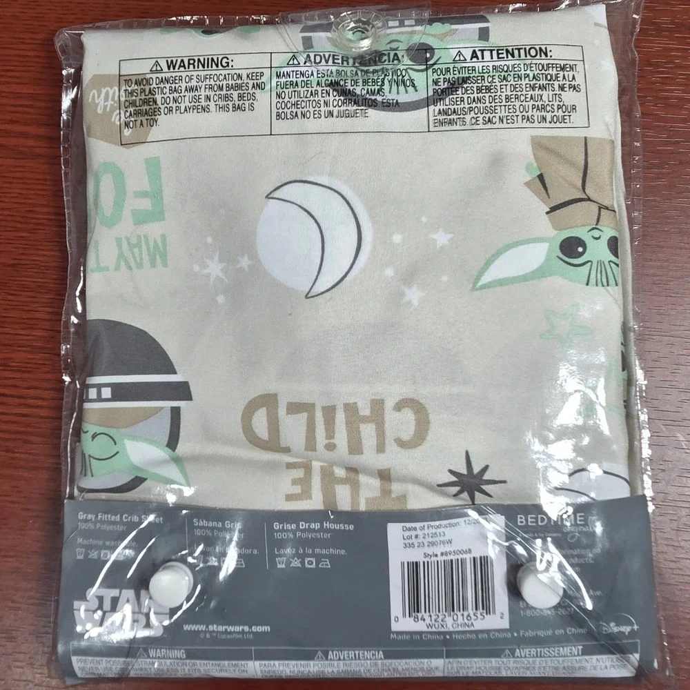 STAR WARS The Child Fitted Crib Sheet Unisex 28x52 Grogu Mandalorian Nursery NEW